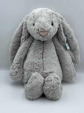 BNWT RARE Jellycat Large Bashful Grey Bunny super cute plush toy RETIRED